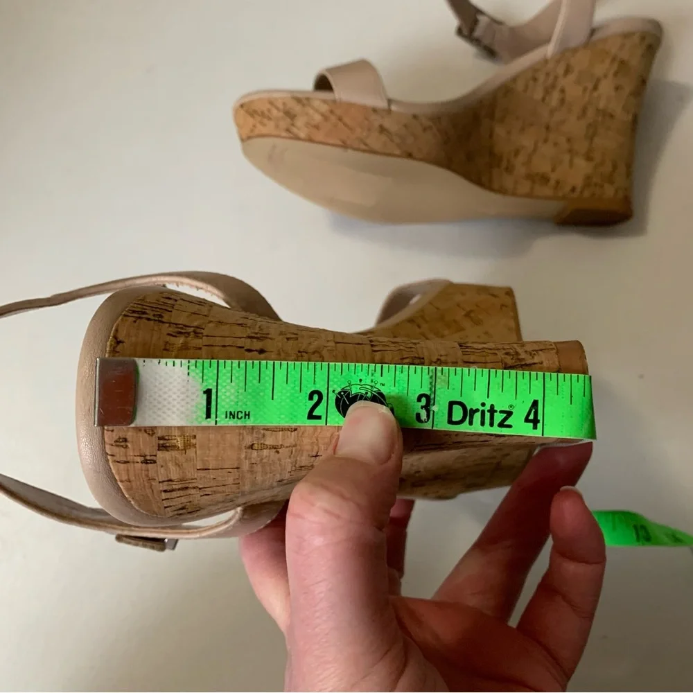 Charles by Charles David Beige Lindy Cork Wedge Platform Sandals Size 11